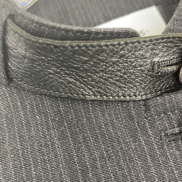 AKRIS punto blazer jacket 100% Wolle laine wool button up 100% leather neck - Picture 6 of 10